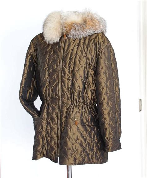 hermes jacket vintage quilted fur trim|Hermes Quilted Coat .